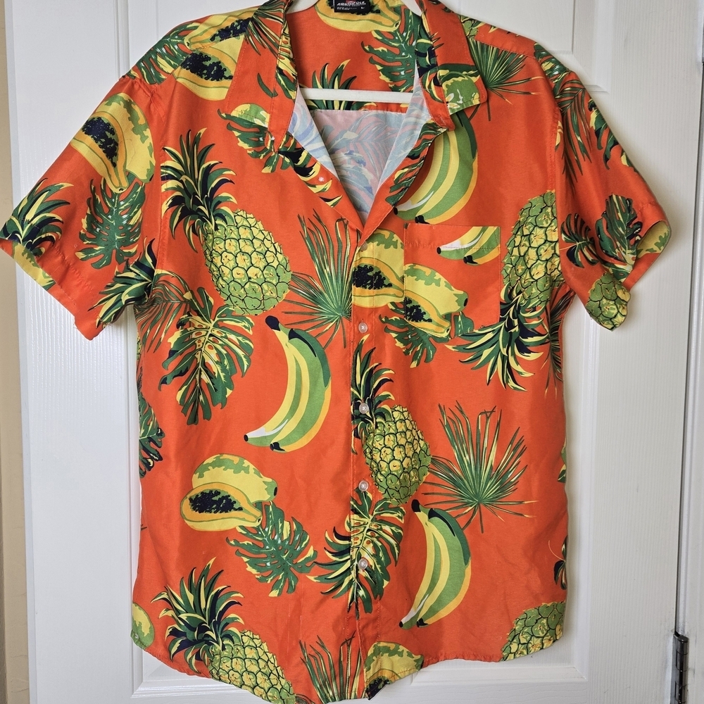 South Pole L Tropical Button Up Classic Skate Retro Casual BOLD SUMMER SURF FUN - Picture 4 of 16